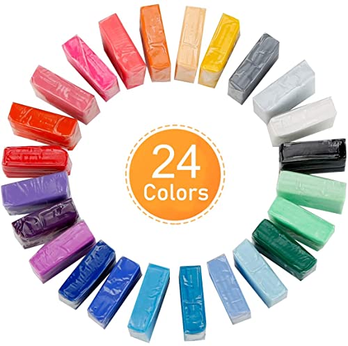 24 Color Polymer Clay Starter Kit for DIY Fun