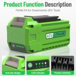 Greenworks 40V Battery and Charger Replacement Set