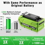 CaliHutt 6.0Ah 40V Replacement Battery for Greenworks