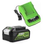 24V Greenworks Battery and Charger Replacement 6500mAh