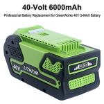 Biswaye 40V 6.0Ah Lithium Battery for GreenWorks Tools