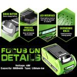 TenHutt 6.0Ah 40V Battery for GreenWorks Tools
