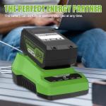 24V Greenworks Battery and Charger Replacement 6500mAh