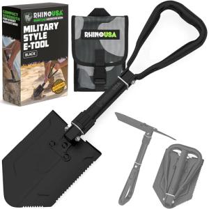 Rhino USA Heavy Duty Folding Survival Shovel
