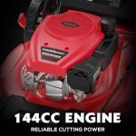 144cc Gas Lawn Mower with 6 Cutting Heights