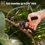 Ergonomic 8" Heavy-Duty Pruning Shears with Titanium Blades