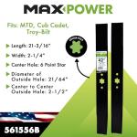 Maxpower 561556B 42" Blade Set for Mowers