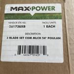 MaxPower Commercial 3 Blade Mulching Set 54