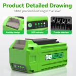 Kosiy 6.0Ah 40V Lithium Battery Replacement for GreenWorks