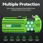 Kosiy 6.0Ah 40V Lithium Battery Replacement for GreenWorks