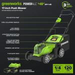 Greenworks 24V 17” Cordless Push Lawn Mower
