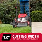 18" Gas Push Lawn Mower with 4-Stroke Engine