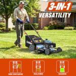 SENIX 22" 3-in-1 Gas Self-Propelled Lawn Mower