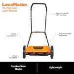 LawnMaster 16-Inch 5-Blade Push Reel Mower