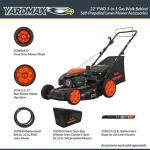 22" 201cc 6-Speed Gas Walk Behind Mower