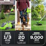 Greenworks 40V Cordless Lawn Mower, Blower, and Trimmer