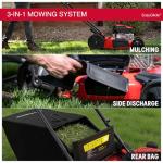 144cc Gas Lawn Mower with Adjustable Cutting Heights