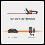 WORX 20V 22" Cordless Hedge Trimmer with Battery