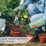 Women's Thorn Proof Gardening Gloves with Forearm Protection