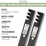 Commercial Mulching Lawn Mower Blades 42 Inch 2 Pack