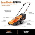 LawnMaster 48V Brushless Mower with Dual Charger