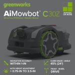 Greenworks C30Z Robotic Lawn Mower with Smart Control
