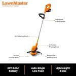 LawnMaster OcuMow Robot Mower and Trimmer Combo