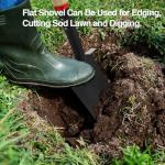 Heavy Duty Spade Shovel with Wooden D-Handle