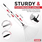 Tabor Tools Telescopic Metal Rake and Leaf Broom