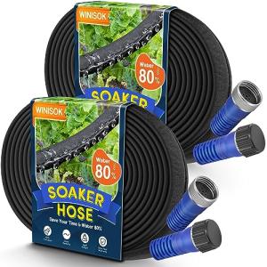 Winisok 100FT Heavy Duty Soaker Hose 2-Pack