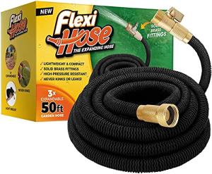50 ft Expandable Garden Hose with Brass Fittings