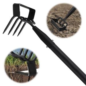 Long-Handled Metal Garden Hoe for Weeding
