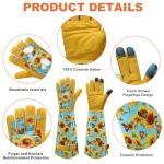 Thorn-Proof Leather Gardening Gloves for Women