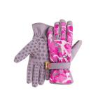 Pink Camo Gardening Gloves with Finger Protection X-Large