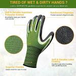 6 Pairs Blue and Green Gardening Gloves for Women