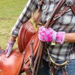 Pink Camo Gardening Gloves with Finger Protection X-Large
