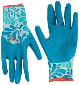 Blue Leaves Pattern Garden Gloves - Small Size