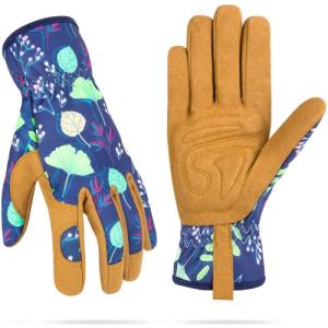 Women's Leather Gardening Gloves - Scratch Resistant & Breathable