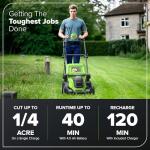 Quiet 17” Cordless Lawn Mower with Mulching