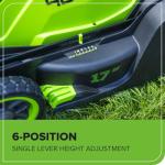 Quiet 17” Cordless Lawn Mower with Mulching