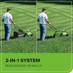 Quiet 17” Cordless Lawn Mower with Mulching