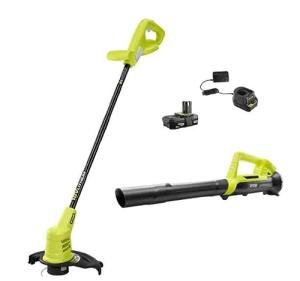 RYOBI 18V Cordless 10-inch Trimmer and Blower Set