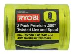 Ryobi .080 Inch Replacement Line Spool (3 Pack)