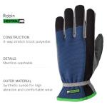 Hestra Garden Robin Work Gloves in Medium Blue