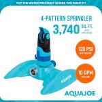Aqua Joe 4-Pattern Gear Drive Sprinkler