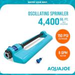 Sun Joe Aqua Joe Oscillating Sprinkler - 4,400 m² Coverage