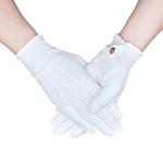 White Cotton Tuxedo Gloves with Snap Cuff