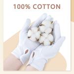 White Cotton Tuxedo Gloves with Snap Cuff