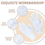 White Cotton Tuxedo Gloves with Snap Cuff