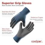 COOLJOB Micro-Foam Nitrile Garden Work Gloves